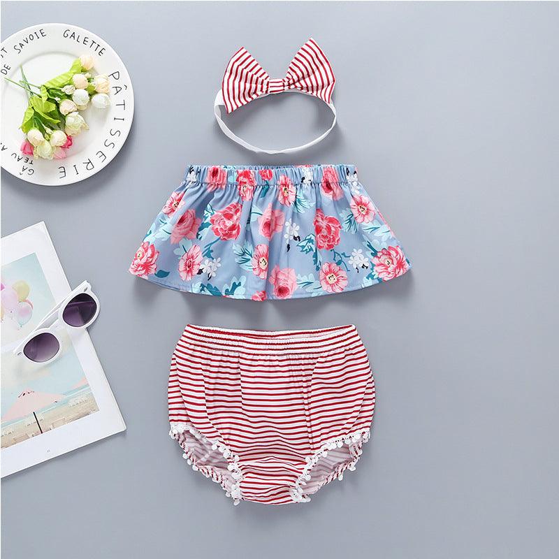 Baby Girls Summer Beach Set Tube Top and Shorts - Twinklee