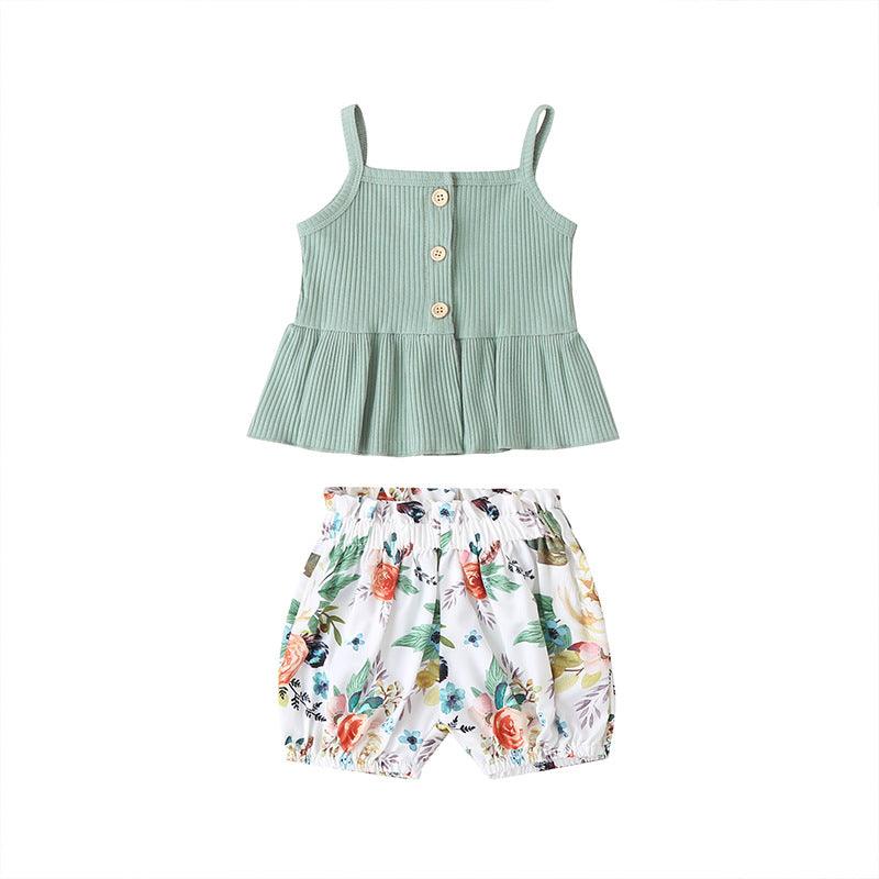 Girls Top Printed Shorts Two-Piece Set - Twinklee