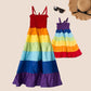 Rainbow Striped Dress for Mom and Daughter