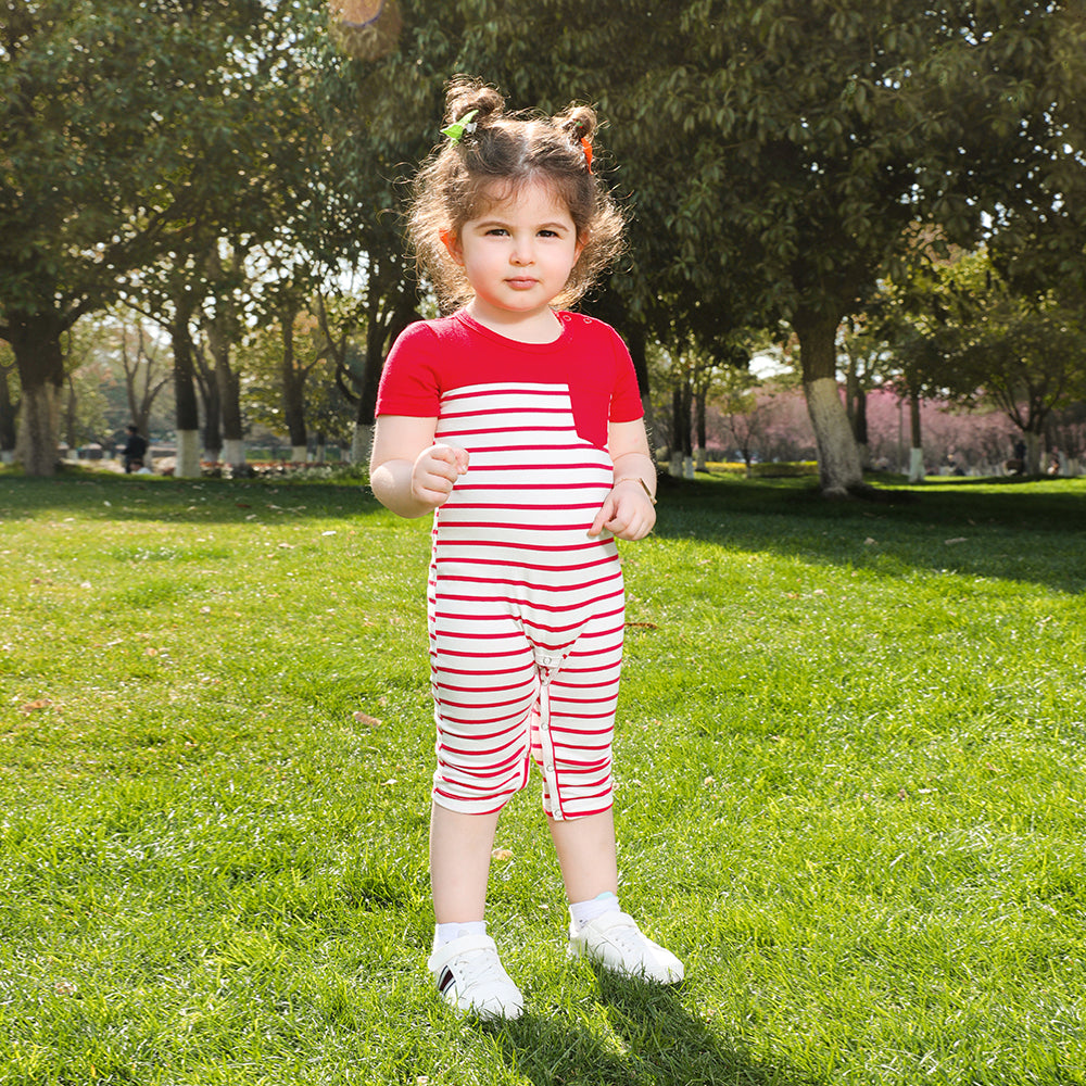 Striped Splicing Dress and T-shirits Family Matching Outfit