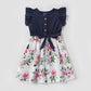 Splicing Floral Print Dresses for Mom and Daughter