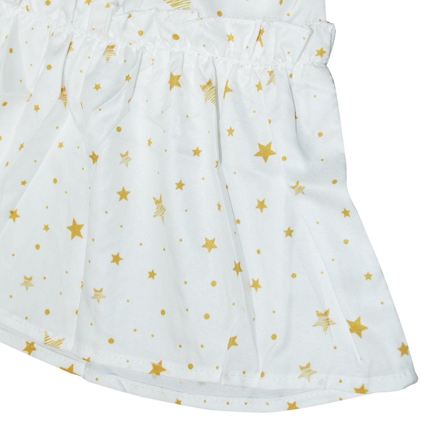 White Star Print Lantern Sleeve Mom-Daughter Matching Princess Dresses