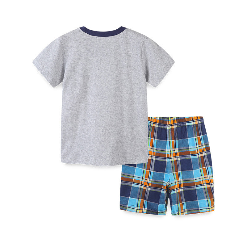 Short-sleeved Cartoon T-shirt and Shorts Two-piece Set