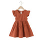 Girls Brick Red Pleated Dress - Twinklee