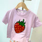 Summer Watermelon/ Strawberry Sequins Discoloration T-shirt