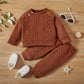 Cotton Long-sleeved Top and Pants Set