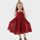 Red Chiffon Suspender Dresses for Mom and Daughter