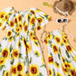 Sunflower Long Dress for Mom and Daughter