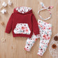 3-piece Floral Print Hoodie and Pants Set - Twinklee